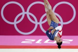 U.S. gymnast Alexandra Raisman performs during the artistic gymnastics women's floor exercise final at the 2012 Summer Olympics, Tuesday Aug. 7, 2012, in London. 