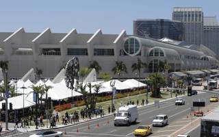  In this July 22, 2011 file photo, fans are seen outside the San Diego Convention Center during the second day of the Comic-Con International 2011 convention held in San Diego. 
