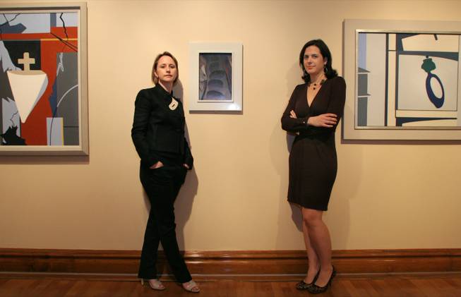 Michele Quinn, left, curatorial advisor for MGM Mirage, poses with Tarissa Tiberti, manager of  the Bellagio gallery of fine art, during a media preview of the exhibition “American Modernism” at the Bellagio gallery of fine art Thursday, February 7, 2008. The exhibit replaced ceramics by Picasso and is scheduled to run through October.