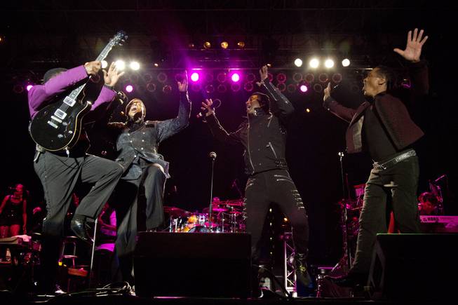 Tito, from left to right, Jackie, Jermaine and Marlon Jackson perform during The Jacksons: Unity Tour 2012, part of the Seaside Summer Concert Series on Saturday, Aug. 11, 2012 in Brooklyn, New York.