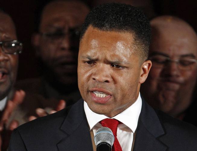 In this March 20, 2012, file photo, Rep. Jesse Jackson Jr., D-Ill. speaks in Chicago. The Mayo Clinic in Rochester, Minn., said Monday, Aug. 13, 2012, that Jackson is being treated for bipolar disorder.
