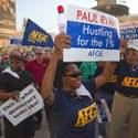 Unions Picket Against Ryan