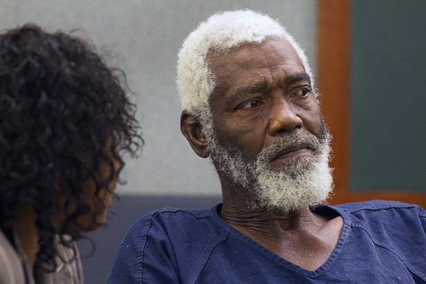 Nathaniel Burkett, right, listens to Special Public Defender Alzora Jackson in court at the Regional Justice Center Thursday, Aug. 16, 2012.  Burkett is suspected of killing two Las Vegas women. A preliminary hearing was set for Oct. 5.