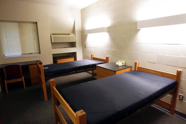 A dorm room inside South Complex on the campus of ...