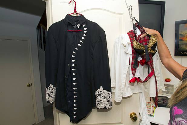 Costumes made by Jason Tenner's wife are displayed at their ...
