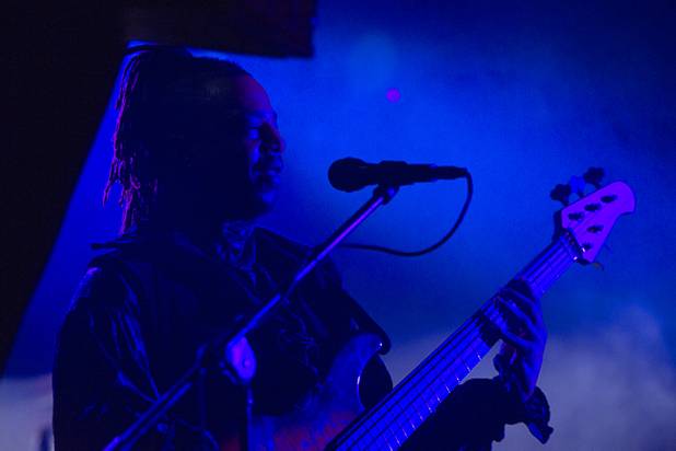 Bassist Andre Brunson performs with Purple Reign in The D showroom in downtown Las Vegas Sunday, Aug. 26, 2012.