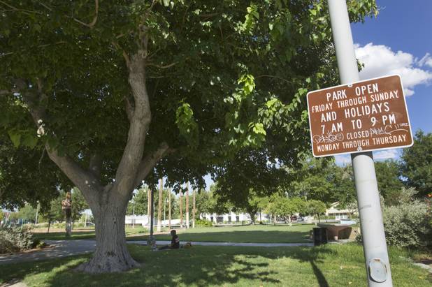 A view of the Huntridge Circle Park on Maryland Parkway south of Charleston Boulevard Sunday, Aug. 26, 2012. The city shut down the park in 2006 because of safety issues involving the homeless but it was reopened in 2011.