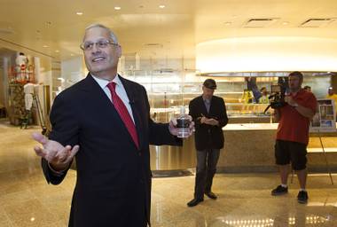 Gary Selesner, regional president of Caesars Palace, gives a tour of Bacchanal Buffet under construction at Caesars Palace on Tuesday, Aug. 28, 2012. Caesars hopes the $17 million, 25,000-square-foot buffet will set the new standard for Las Vegas buffets with more than 500 food items and seating for 600 guests.