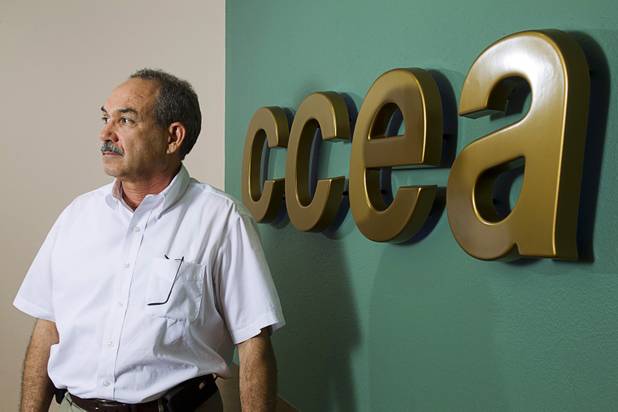 John Vellardita, executive director of the Clark County Education Association, poses in the association offices Wednesday, Aug. 29, 2012.