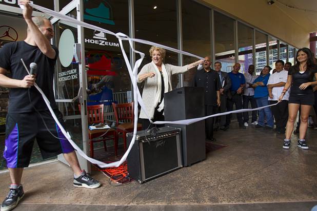 Shoe collector Jordan Michael Geller, left, and Las Vegas Mayor ...