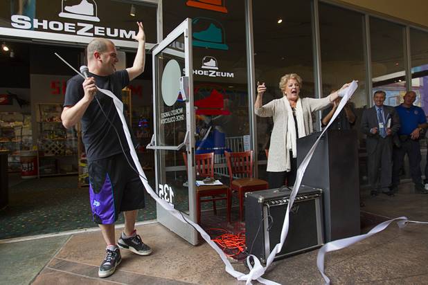 Shoe collector Jordan Michael Geller, left, and Las Vegas Mayor ...