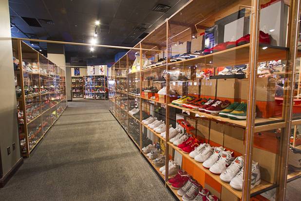 Nike shoes are displayed during the grand opening of the ShoeZeum at the Neonopolis mall in downtown Las Vegas Thursday, Aug. 30, 2012. The collection has 2,500 pairs of new Nike shoes.