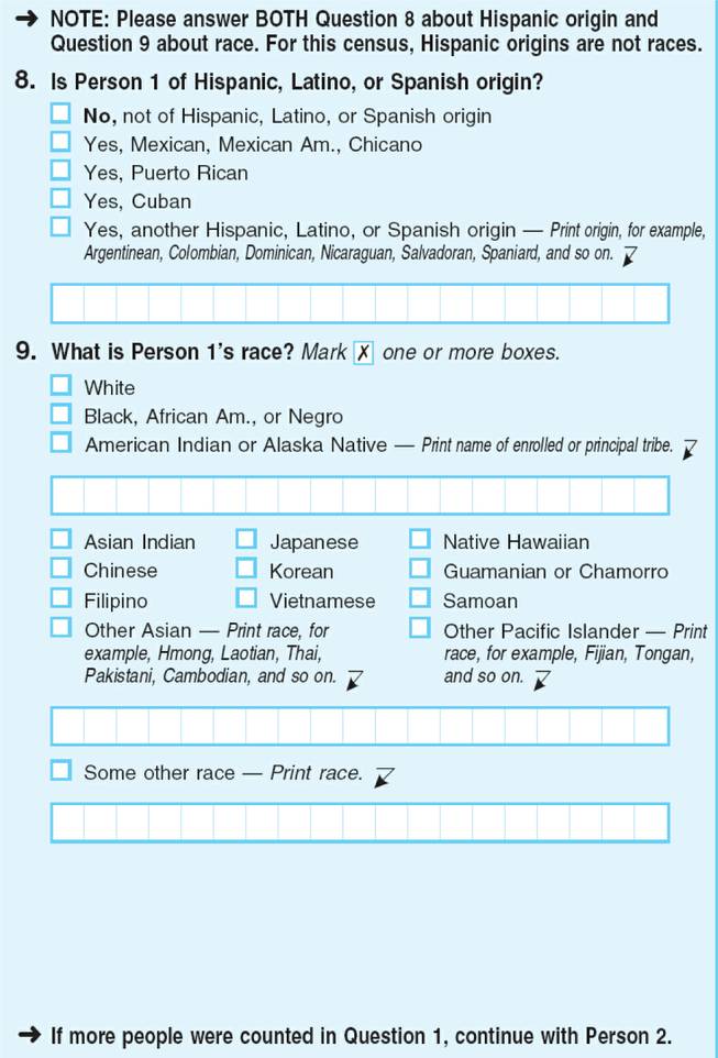 Census Bureau question on Hispanic ethnicity.