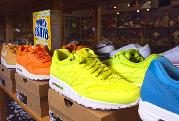 Nike shoes are displayed in the ShoeZeum at the Neonopolis ...