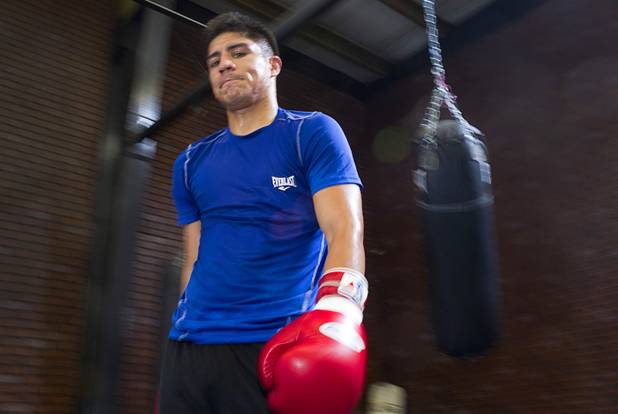 Las Vegan welterweight boxer Jessie Vargas is shown during a workout at Top Rank Gym Tuesday Sept. 4, 2012. Vargas will fight Aron Martinez of Los Angeles at the Hard Rock Hotel on Thursday, September 13.