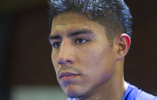 Las Vegan welterweight boxer Jessie Vargas is shown during a workout at Top Rank Gym Tuesday Sept. 4, 2012. Vargas will fight Aron Martinez of Los Angeles at the Hard Rock Hotel on Thursday, September 13.