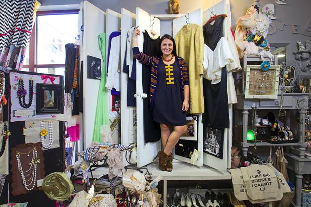 Shop owner Molly Gaddy Walters poses in the Artifact boutique in The Market LV portion of Tivoli Village Thursday, Sept. 6, 2012. The shop specializes in recycled, up cycled and re-purposed items.