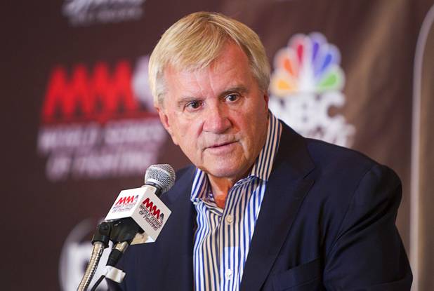 Sig Rogich, CEO of the World Series of Fighting league, speaks during a news conference at the Planet Hollywood Live theater (formerly the Theatre for the Performing Arts) at Planet Hollywood Thursday, Sept. 6, 2012. The new league will debut with a fight card broadcast on NBC at the theater on Nov. 3.