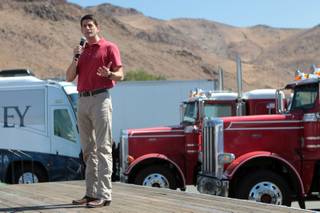 Republican vice presidential candidate Rep. Paul Ryan, R-Wis. campaigns at the Peterbilt Truck & Parts Equipment company in Sparks, Nev., Friday, Sept. 7, 2012. 