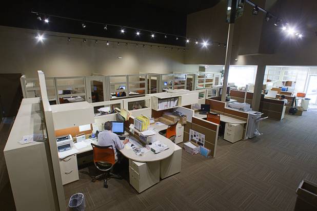 An open workspace at Gatski Commercial Real Estate Services Monday, Sept. 10, 2012. The office recently completed an interior renovation.