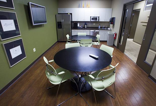 A break room is shown at Gatski Commercial Real Estate Services Monday, Sept. 10, 2012. The office recently completed an interior renovation.