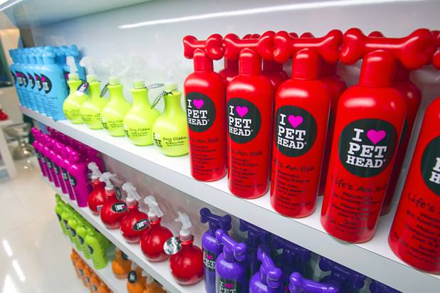 I Love Pet Head products are displayed during SuperZoo, a trade show for the pet industry, at the Mandalay Bay Convention Center Tuesday, Sept. 11, 2012.