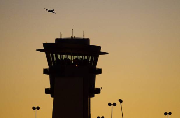 Air Force One takes off from McCarran International Airport after President Barack Obama's campaign stop at Cashman Center Wednesday, Sept. 12, 2012.