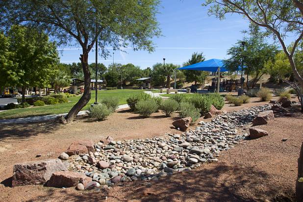 Heritage Park, just south of the Las Vegas natural History Museum is shown in the Cultural Corridor in downtown Las Vegas Sunday, Sept. 16, 2012.