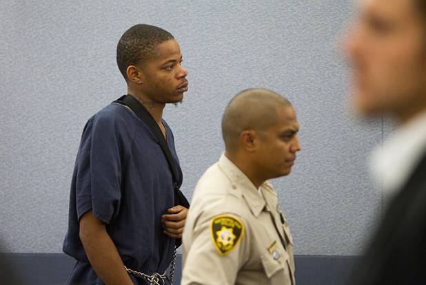 Gary Lee Hosey Jr., the suspected driver of the car that crashed into the bus stop on Spring Mountain Road Thursday, enters the courtroom for an initial appearance at the Regional Justice Center Monday, Sept. 17, 2012. Four people died and eight were injured in the accident.