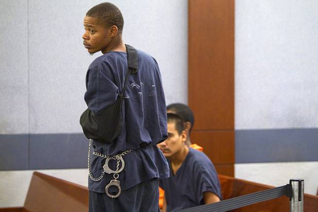Gary Lee Hosey Jr., the suspected driver of the car that crashed into the bus stop on Spring Mountain Road Thursday, enters the courtroom for an initial appearance at the Regional Justice Center Monday, Sept. 17, 2012. Four people died and eight were injured in the accident.