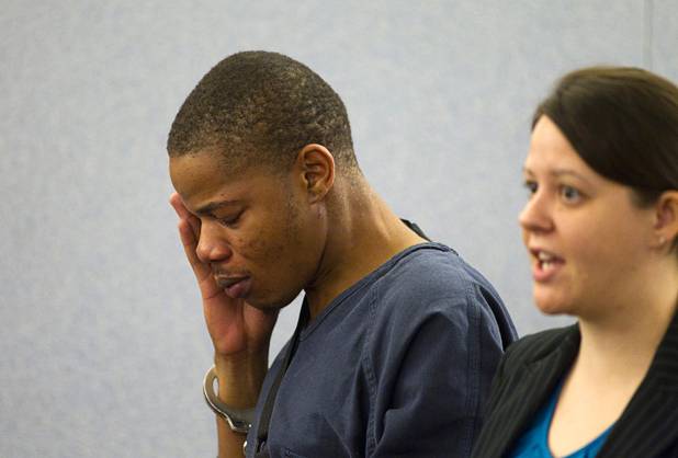 Gary Lee Hosey Jr., the suspected driver of the car that crashed into the bus stop on Spring Mountain Road Thursday, makes an initial appearance at the Regional Justice Center Monday, Sept. 17, 2012. Attorney Caitlyn McAmis, right speaks with the judge. Four people died and eight were injured in the accident.