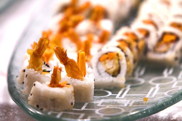 Tempura sushi rolls are displayed at the Wicked Spoon buffet in the Cosmopolitan Tuesday, Sept. 18, 2012.