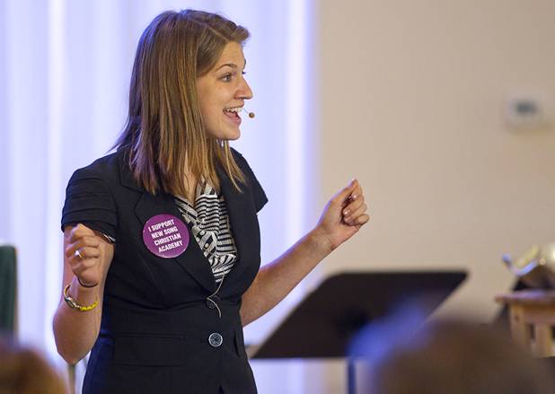 Intern Pastor Kaitlyn Ferguson has her first morning of preaching at New Song Church in Henderson Sunday, Sept. 30, 2012.