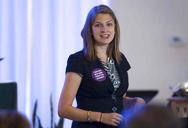 Intern Pastor Kaitlyn Ferguson has her first morning of preaching at New Song Church in Henderson Sunday, Sept. 30, 2012.