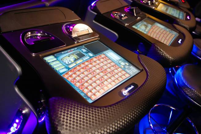 A view of Interblock's electronic gaming machine that ties in with the holographic display Thursday Oct. 4, 2012.