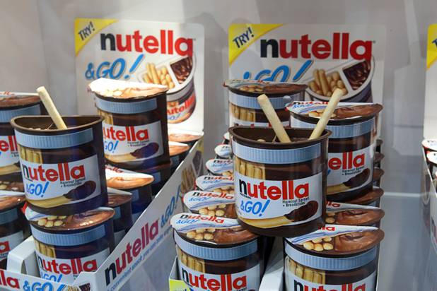 Nutella & Go is displayed during the annual National Association of Convenience Stores (NACS) trade show at the Las Vegas Convention Center Monday, Oct. 8, 2012.