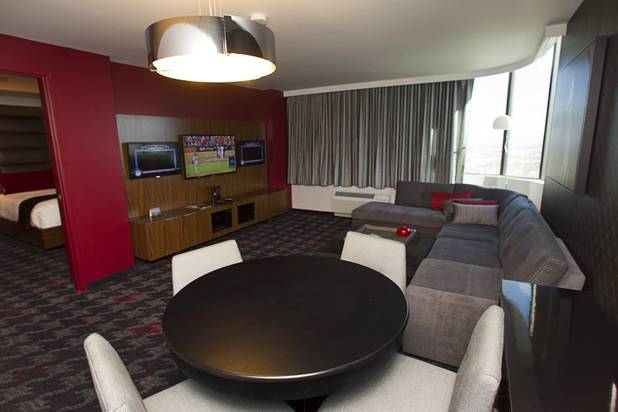 A renovated suite is shown at the D Las Vegas in downtown Las Vegas Tuesday, Oct. 9, 2012. The casino, formerly Fitzgeralds, is celebrating it's rebranding and renovation with festivities this weekend.