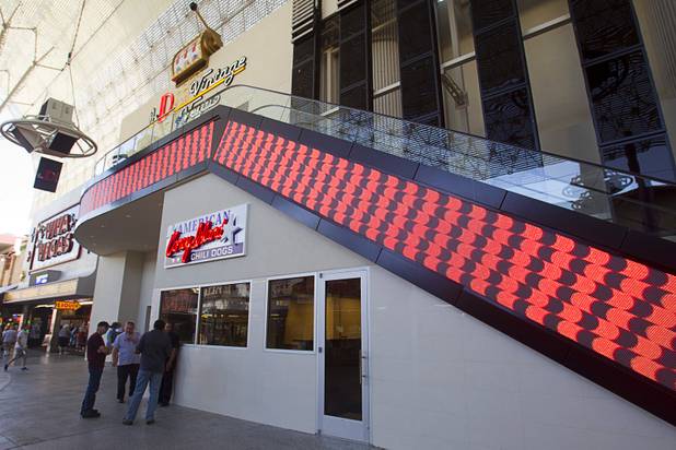 An escalator leads to second floor "Vintage Vegas" casino level at the D Las Vegas in downtown Las Vegas Tuesday, Oct. 9, 2012. American Coney Island restaurant, a Detroit favorite, is opening below the escalator. The casino, formerly Fitzgeralds, is celebrating it's rebranding and renovation with festivities this weekend.