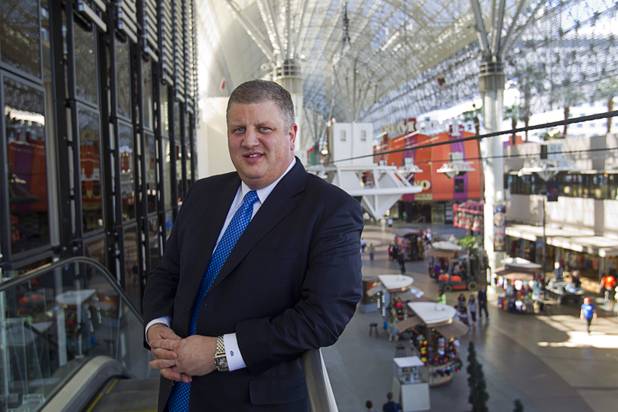 CEO Derek Stevens poses at the D Las Vegas in downtown Las Vegas Tuesday, Oct. 9, 2012. The casino, formerly Fitzgeralds, is celebrating it's rebranding and renovation with festivities this weekend.
