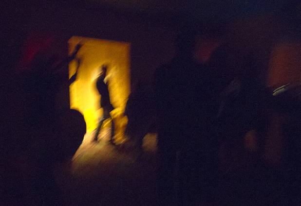 A guest makes his way through the Amazing Jonathan's SCREAMont Experiment haunted hotel at the Las Vegas Club in downtown Las Vegas Thursday, Oct. 10, 2012. The haunted hotel is open nightly from 7 p.m. to midnight.