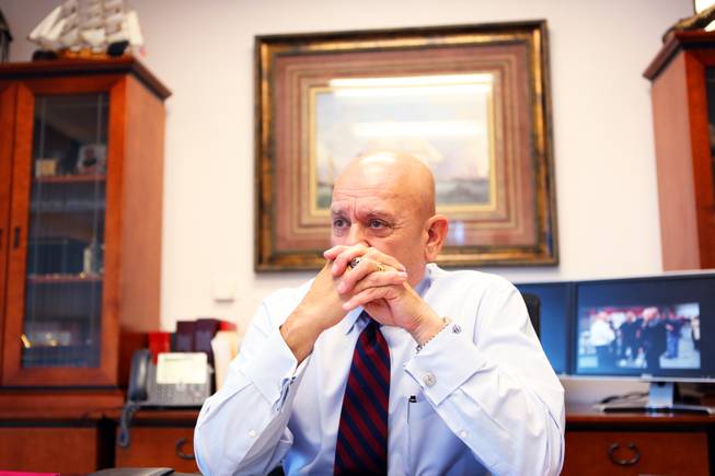 Clark County Coroner Michael Murphy sits inside his office on Thursday, October 11, 2012.