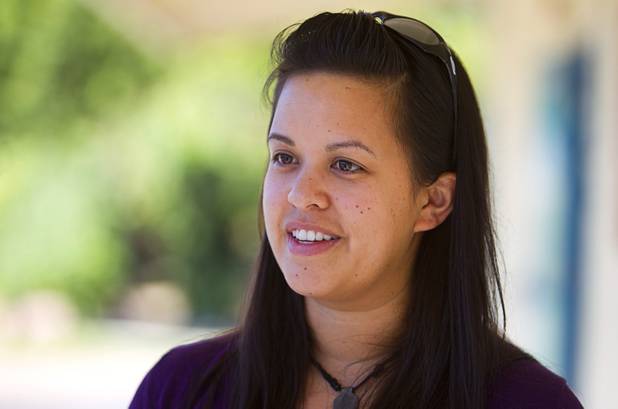 Third grade teacher Allison Mesina speaks during an interview at Lomie Heard Elementary School on Nellis Air Force Base Tuesday, Oct. 16, 2012. The school is the only Clark County school on a military base.