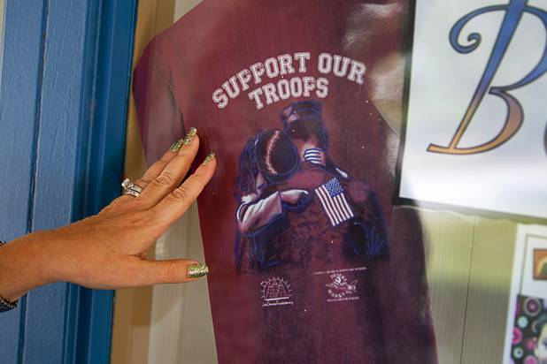 A custom "Be Kind" T-shirt is displayed at Lomie Heard Elementary School on Nellis Air Force Base Tuesday, Oct. 16, 2012. The school is the only Clark County school on a military base.