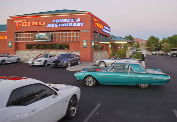 Gary Weaver arrives in a 1962 Ford Thunderbird for a Breakfast Club of Automotive Enthusiasts weekly meeting at the T-Bird Restaurant and Lounge, 9465 South Eastern Avenue, Wednesday, Oct. 17, 2012.