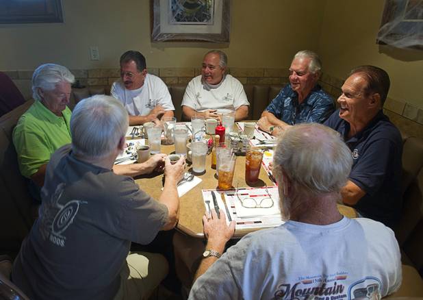 Members of the Breakfast Club of Automotive Enthusiasts meet for a weekly breakfast meeting at the T-Bird Restaurant and Lounge, 9465 South Eastern Avenue, Wednesday, Oct. 17, 2012.