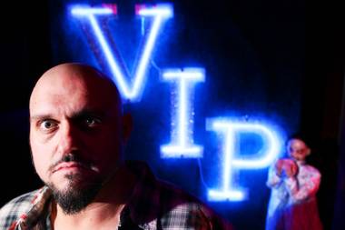 Palomino Club owner Adam Gentile poses inside the North Las Vegas strip club decorated for Halloween on Wednesday, Oct. 17, 2012.