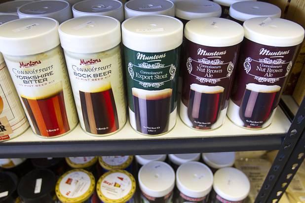 Beer kits are displayed at Vegas Homebrew & Winemaking, 5140 W. Charleston Blvd., Thursday, Oct. 18, 2012.