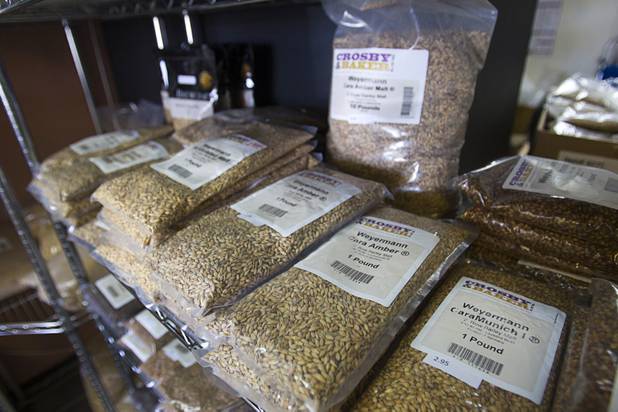 An assortment of barley malts are displayed at Vegas Homebrew & Winemaking, 5140 W. Charleston Blvd., Thursday, Oct. 18, 2012.