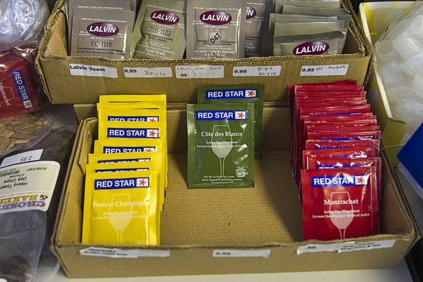 Yeast for winemaking is displayed at Vegas Homebrew & Winemaking, 5140 W. Charleston Blvd., Thursday, Oct. 18, 2012.