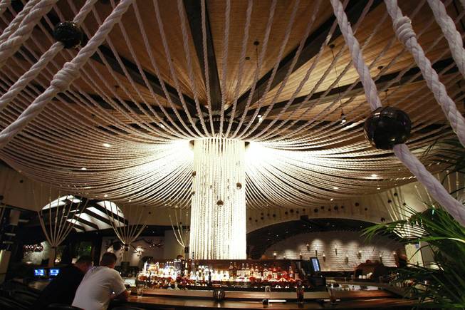 A rope canopy over the bar at Javier's in Aria Oct. 18, 2012.